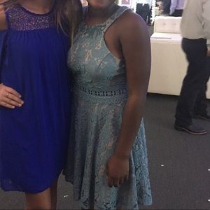 Blue lacy short dress